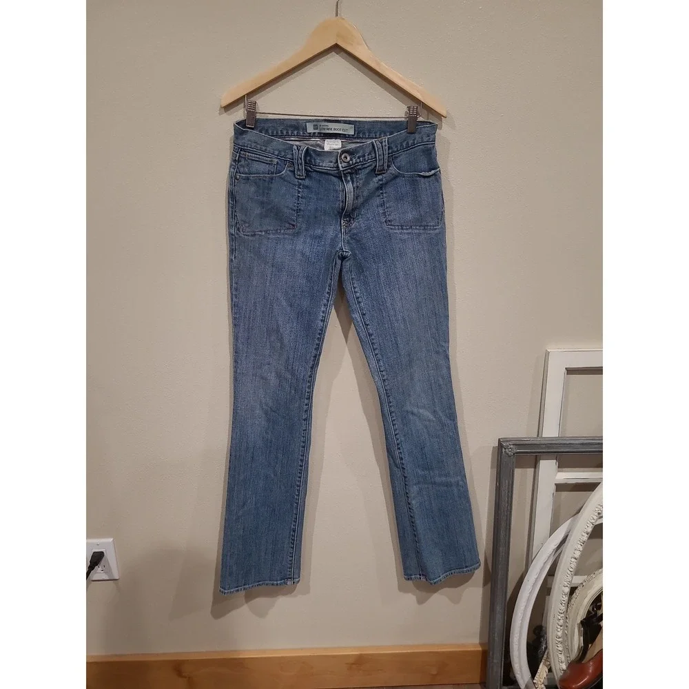 Vtg. GAP Low Rise Boot Cut Women SZ‎ 8L med wash stretch jean casual Y2K with